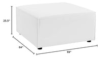 Modway EEI-4378-WHI Saybrook Patio Upholstered Loveseat and Ottoman Set in White