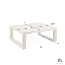 Armen Living LCPRCOLT Paradise Outdoor Light Eucalyptus Wood Coffee Table, Teak
