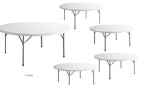 Pack 5 72 Inches / 180 Cm Heavy Duty Round Table White Round Folding Table Round Plastic Table Round Tables For Parties Folding Tables 72 Banquet Folding Table Outdoor Granite Table Fold Up Table