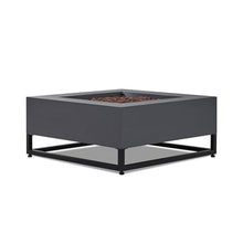 Real Flame Blake Square Propane Fire Table in Weathered Slate with Natural Gas Conversion Kit