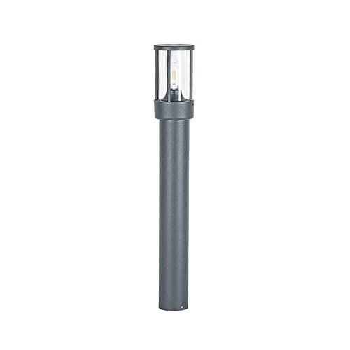 KADELONG External Floor Mount Path Lights E27 1-Light Glass Shade Yard Lamps Outdoor Garden Waterproof Lawn Lights IP65 Outside Pathway Driveway Walkway Lighting Fixture Gray,Chandelier Lighting, B