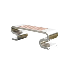 mifortune-e Garden Bench, Stainless Steel Wood Park Bench - Outdoor Commercial Garden Patio Seating,for Patio(Large)
