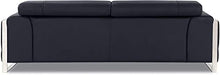 Blackjack Furniture Gianni Italian Leather Sofa with Adjustable Headrests Black