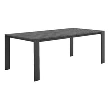 Modway Tahoe Outdoor Patio Powder-Coated Aluminum Rectangular Dining Table in Gray - Large 83 Inch Patio Table with Umbrella Hole and Cover - 8 Person Dining Table - Slatted Patio Furniture Table