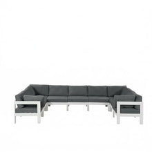 Outdoor Escape Gray Fabric Outdoor Patio Modular Sectional, Contemporary Style, Weather-Resistant Upholstery, Comfortable Back and Seat Heights