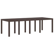 LKJVFCPW 9 Piece Garden Dining Set, Brown Outdoor Patio Furniture, Rectangular Table and 8 Comfortable Chairs for Backyard, Terrace, and Lawn Seating