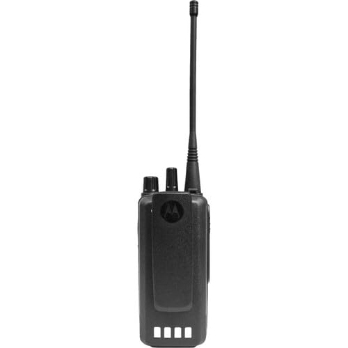 Motorola Solutions 2 x CP100D Analog UHF Portable Two Way Radio Bundle with Remote Speaker Mic Black