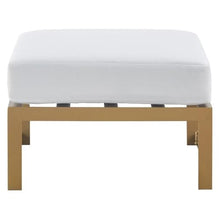 Elle Decor Mirabelle Outdoor Ottoman in White and French Gold