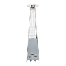 BizChair Outdoor Patio Heater with Wheels - Silver - 42,000 BTU - 7.5 Feet Tall - Stainless Steel - For Residential and Commercial Use