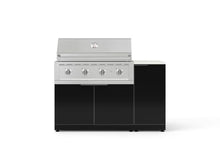 NewAge Products Classic Series 4PC Aluminum Black Modular Outdoor Kitchen Grill Island with 40" Performance Grill NG - 24"D x 56"W x 47.5"H