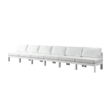 Outdoor Escape White Fabric Outdoor Patio Modular Sofa, Contemporary Style, 180-Inch Width, Lightweight and Comfortable, Ideal for Outdoor Living Spaces