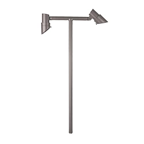 WAC Lighting Accent Stem LED 12V Path and Area Double Light 3000K Warm White Solid Brass Coated in Bronze