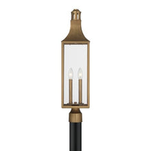 Savoy House 5-225-273 Lancaster Traditional Clear Glass Outdoor Post Lantern, 2-Light 120 Total Watts, 27" H x 7" W, Atlas Bronze