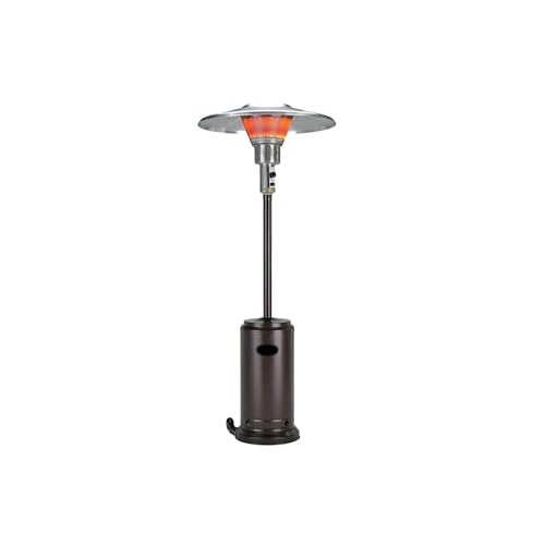 Hiland Commercial Patio Heater, All 304SS Double Layer Burner Screen, 36'' Single Piece Reflector,38000BTU, Bronze