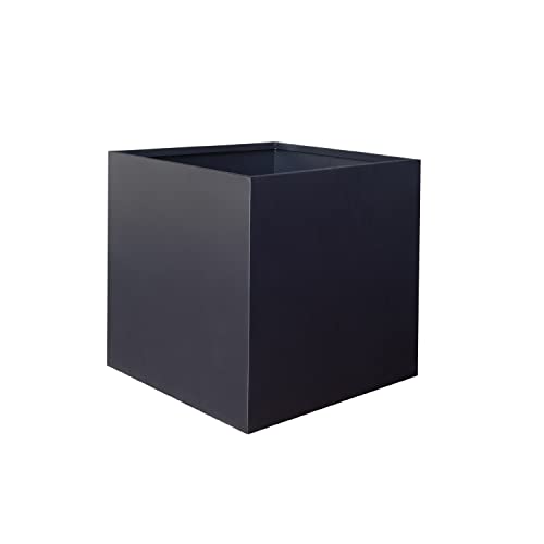 GZGNEEVL Galvanized Steel Planter Box Large Square Black 32-Inch