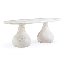 TOV Furniture Smooch White Marble Print Indoor/Outdoor 87" Oval Dining Table