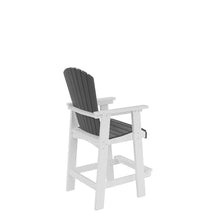 SRECELL HDPE Outdoor Tall Adirondack Bar Chairs Set of 2, All-Weather Patio Bar Stools with High Back & Wide Armrests, Heavy Duty Balcony Counter Height Chairs for Backyard Garden Deck Porch, White Gr