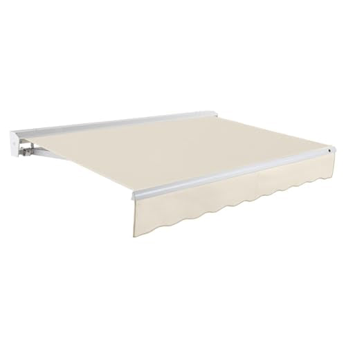 Awntech 18' Destin Right Motor (18' x 10') Retractable Patio Awning, Linen Pin Stripe