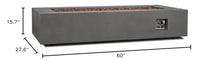 Lakeview Elysian 70-Inch Rectangle Natural Gas Fire Table - Weathered Slate - (Ships as Propane w/NG Conversion Kit) - SC-C9814NG-WSLT