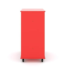 Tot Mate Double-Sided Mobile Bookshelf 3-Shelf Storage Cabinet Red