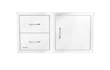 Bull Outdoor Products 55875 38" Door/Drawer Combo – 304 16 Gauge Stainless Steel, Soft Close Drawers, Double Walled Door, Access for Propane Tanks, Rust Resistant Outdoor Kitchen Storage