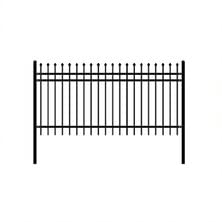 ALEKO Rome Style DIY Galvanized Steel Fence Security 8 x 4 Feet Black Lot of 4