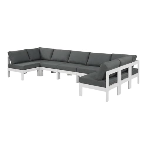 Outdoor Escape Gray Fabric Outdoor Patio Modular Sectional, Weather-Resistant Upholstery, Spacious Seating, Durable Frame, Perfect for Garden and Yard