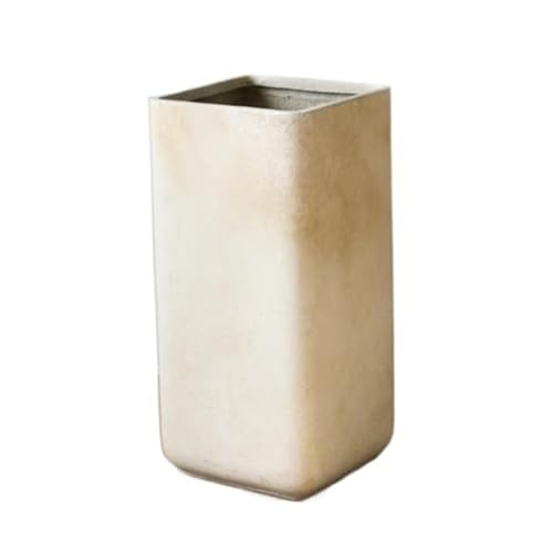 WOAITIANTIAN Flower Pots Plant Pots Straight Rectangular Pure White Large Faux Cement High Models Floor Flower(Large)