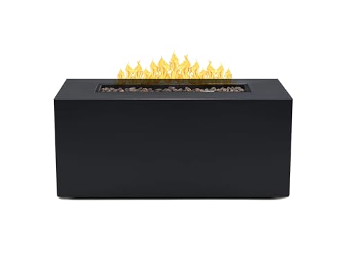 UKIAH Relic 42" Outdoor Steel Gas Fire Table with Patented 2.0 Sound System with Beat to Music Technology - 48,000 BTUs - in Gray (TK-1014-RF)