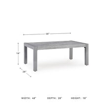 Signature Design by Ashley Moonlight View Contemporary Outdoor Fade and Rust Resistant Coffee Table with Stone Tabletop, Light Gray