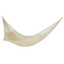 NOVICA Handmade Artisan Natural Fiber Hammock Sansevieria Hand Woven Beige