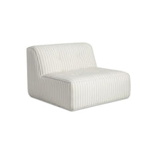 NADAAL STUDIOS Auvian Outdoor Slipper Chair, Low Lounge Profile, Acrylic Upholstery, Quick-Dry Foam, Aluminum Frame, Brown Stripe