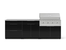 NewAge Products Classic Series 5PC Aluminum Black Modular Outdoor Kitchen Set with 40" Performance Grill LP - 24"D x 104"W x 48.5"H