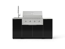 NewAge Products Classic Series 5PC Aluminum Black Modular Outdoor Kitchen Grill Island with 36" Performance Grill NG - 24"D x 68"W x 57.15"H