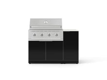 NewAge Products Classic Series 4PC Aluminum Black Modular Outdoor Kitchen Grill Island with 36" Performance Grill LP - 24"D x 52"W x 47.5"H