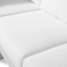 Outdoor Escape White Fabric Outdoor Patio Modular Sectional, Contemporary Design, Cushioned Seating, Easy Maintenance, Perfect for Outdoor Living Spaces