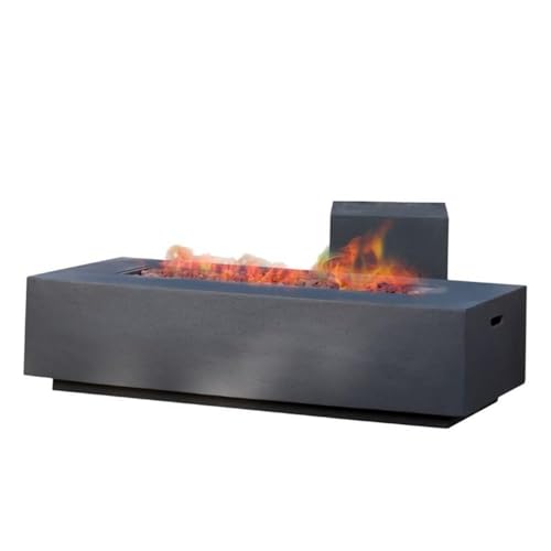 Noble House Aidan 56" MGO Fire Table with Tank Holder in Dark Gray