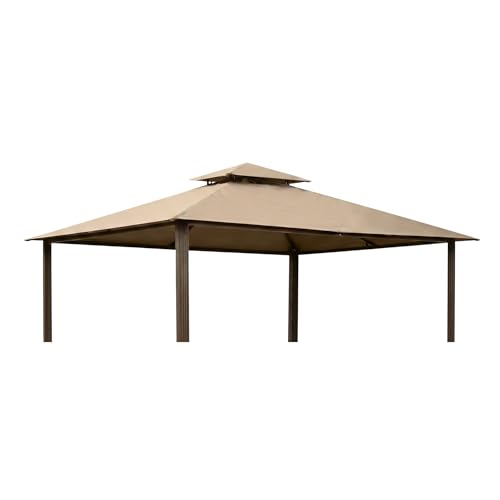 Garden Winds Heavy Duty Reinforced RipLock 500 Replacement Canopy Top Cover Compatible with Kingsbury 10’ x 13’ Gazebo Model GZ584 - Beige