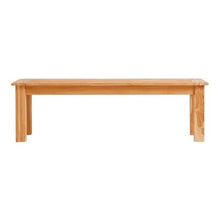 Afuera Living Contemporary Outdoor Dining Bench, 80" Teak Wood with Natural Oil Finish, Sustainable Plantation-Grown Teak, Chunky Base, Seats 3, Rustic Style Patio or Backyard Seating