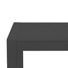 Benjara Kili 35 Inch Coffee Table, Polyresin Surface, Jet Black Aluminum Frame