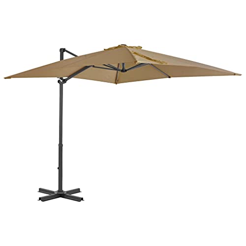 GAZOGJ Taupe Cantilever Parasol with Aluminum Pole - 250X250 Cm Garden Umbrella for Sun Protection, Outdoor Patio Shade, Stylish Garden Canopy, Easy to Install