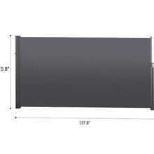 138"X71" Retractable Side Awning, Grey, Waterproof & - Privacy Herbarium 138" X 71'' Waterproof, for Terrace