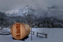 Golden Designs GDI-B002-01 St. Moritz 2 Person Barrel Traditional Steam Sauna - Pacific Cedar
