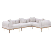Outdoor Escape Beige Fabric 4-Piece Modular Sectional, Cushions, Contemporary Style, Weather-Resistant Material, Spacious Seating for Backyard and Patio