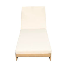 Merax 4-Piece Outdoor Acacia Wood Chaise Lounge,Teak Frame&Beige Cushion