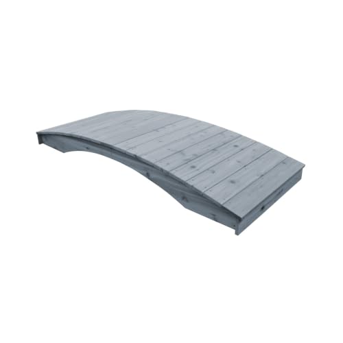 Keystone Amish Co. Cedar Plank Garden Bridge, 3' x 12', Grey Stain