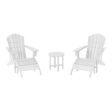 WestinTrends Dylan Outdoor Adirondack Chair with Ottoman and Side Table 5-Piece Set White