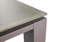 Whiteline Modern Outdoor Living BR1537-TAU, Taupe Vargas Bar Table, Aluminum Legs, Glass Top