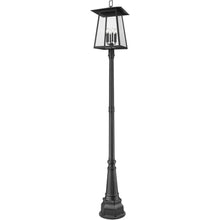 Z-Lite Rainer 6 Light 114" Tall Post Light Black
