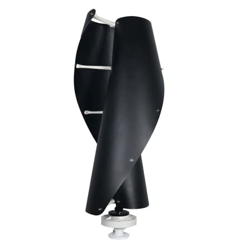 Wind Turbine Generator, 5000W 12V 24V 110V Portable Vertical Helix Wind Power Turbine Kits with Charge Controller for Home RV Boot Hybrid Wind Solar System Black (220V)